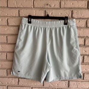 Fabletics Fundamental Shorts Men's Lt. Blue 9" Gym Running Training L *Meas.